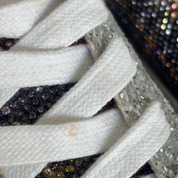 Betsey Johnson Lindsay Lace up embellished bling sparkle rhinestone sneakers 8 - Picture 14 of 14